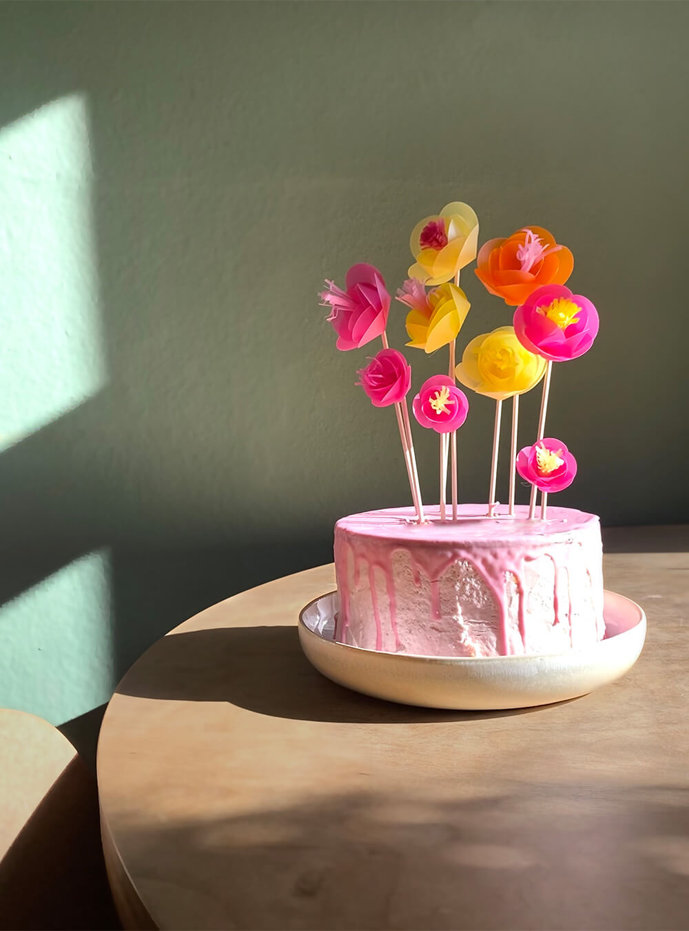 Cake Topper Blumen basteln
